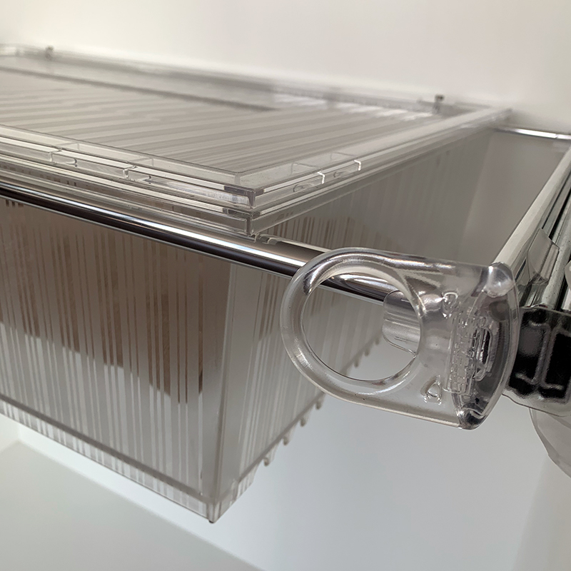 Roomy drawer box - transparent - bright aluminium - transparent polycarbonate 5